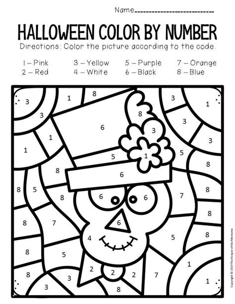 Printable Color By Number Halloween